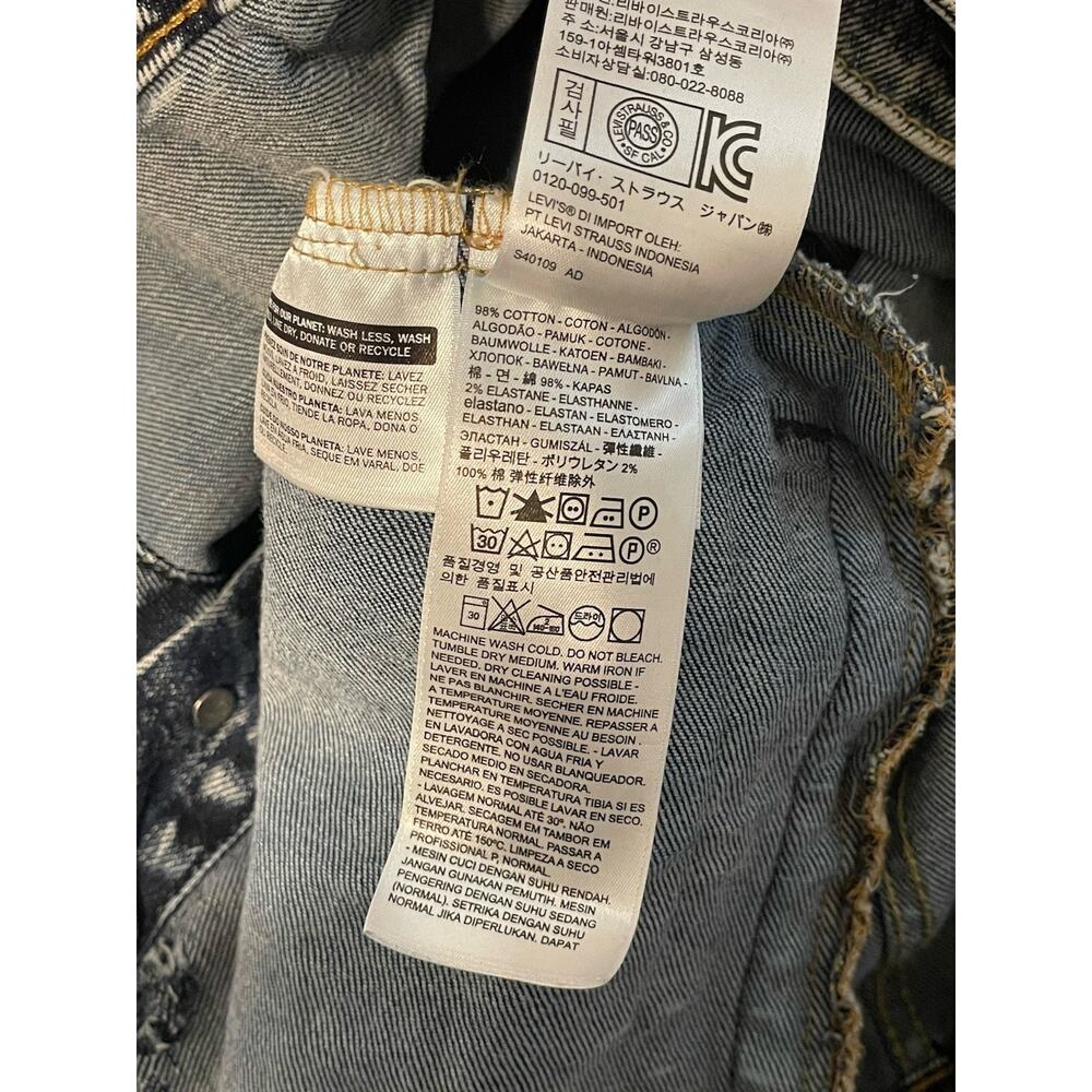 Levi's Acid Wash Denim Jacket Men’s Small Blue Denim Trucker Retro 72334-0335 - Picture 11 of 12